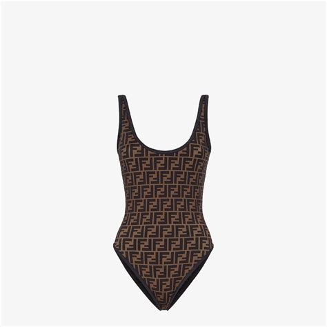 fendi swimsuit sale|fendi brown lycra swimsuit.